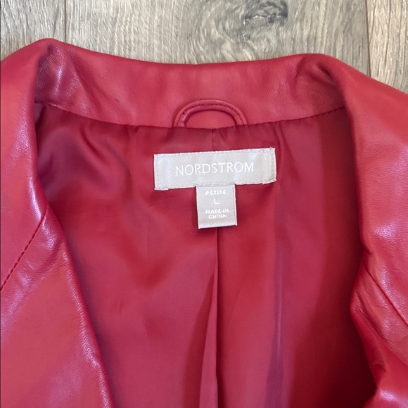 Nordstrom Red Leather Jacket - Picture 2 of 4